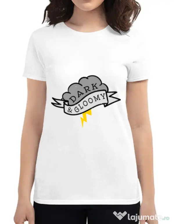 Tricou ADLER dama Dark and gloomy Alb