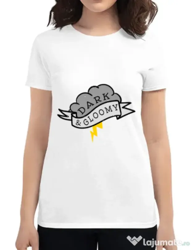 Tricou ADLER dama Dark and gloomy Alb