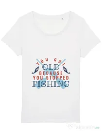 Tricou STANLEY STELLA dama You stopped fishing Alb
