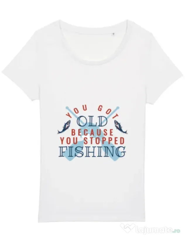 Tricou STANLEY STELLA dama You stopped fishing Alb