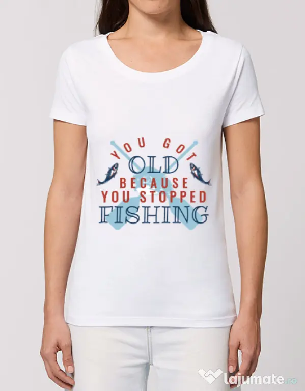 Tricou STANLEY STELLA dama You stopped fishing Alb