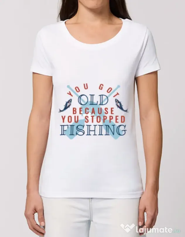 Tricou STANLEY STELLA dama You stopped fishing Alb