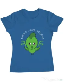 Tricou ADLER dama Chicks love vegans Albastru azuriu
