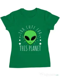 Tricou ADLER dama Too cute Verde mediu