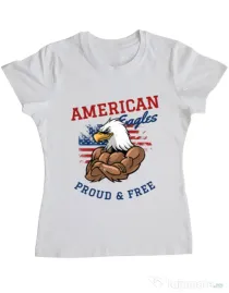 Tricou ADLER dama American eagles Alb