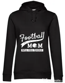 Hoodie dama cu gluga Football mom Negru