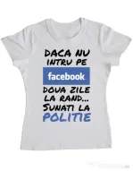 Tricou ADLER dama Sunati la politie Alb