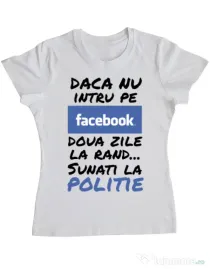 Tricou ADLER dama Sunati la politie Alb