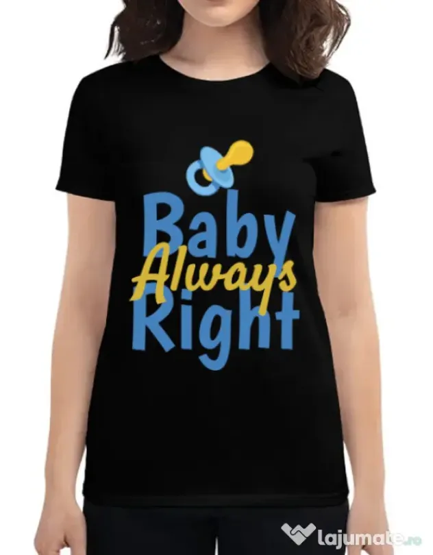 Tricou ADLER dama Baby always right Negru