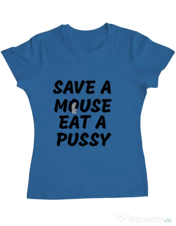 Tricou ADLER dama Save a mouse Albastru azuriu