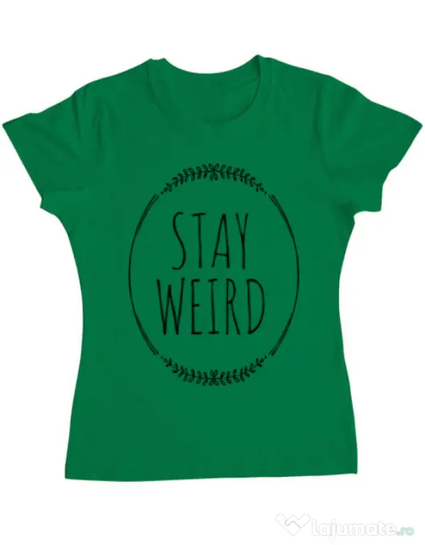 Tricou ADLER dama Stay weird Verde mediu