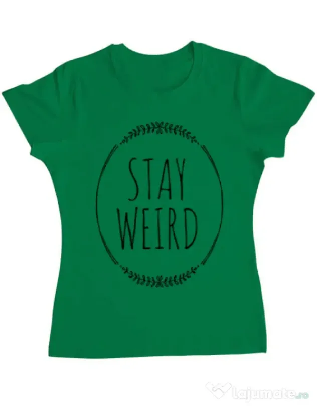 Tricou ADLER dama Stay weird Verde mediu
