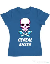 Tricou ADLER dama Cereal killer Albastru azuriu