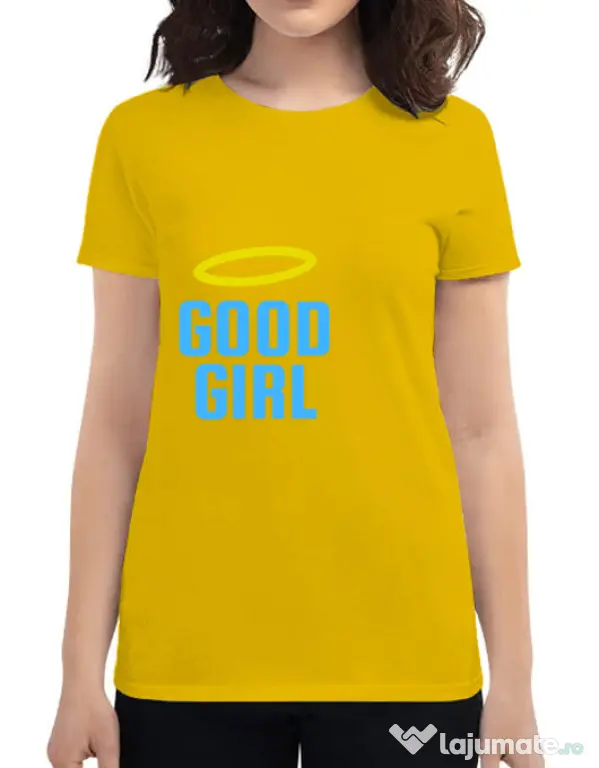 Tricou ADLER dama Good girl Galben