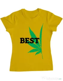 Tricou ADLER dama Best buds 1 Galben