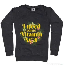 Bluza ADLER dama I need some vitamin sea Negru melanj