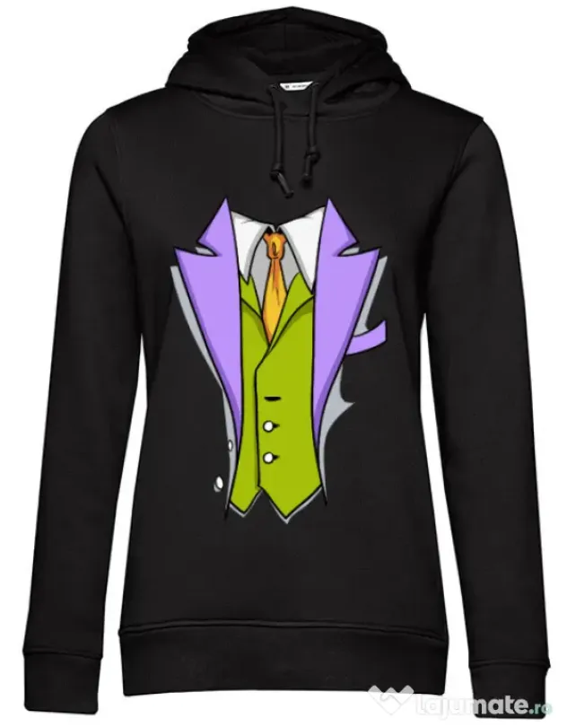 Hoodie dama cu gluga Gentleman suit Negru