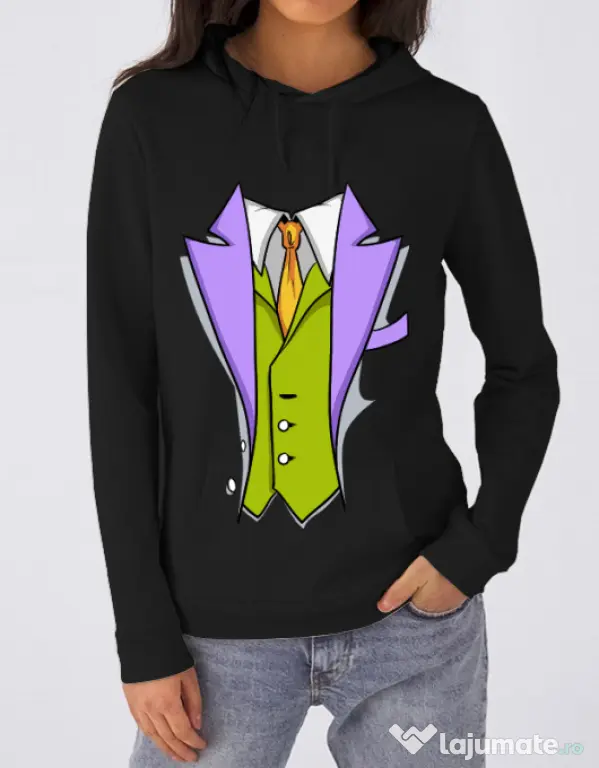 Hoodie dama cu gluga Gentleman suit Negru