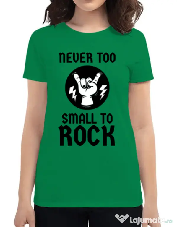 Tricou ADLER dama Never too small to rock Verde mediu