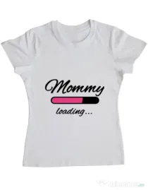 Tricou ADLER dama Mommy loading Alb
