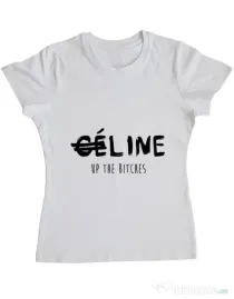 Tricou ADLER dama Line up bitches Alb