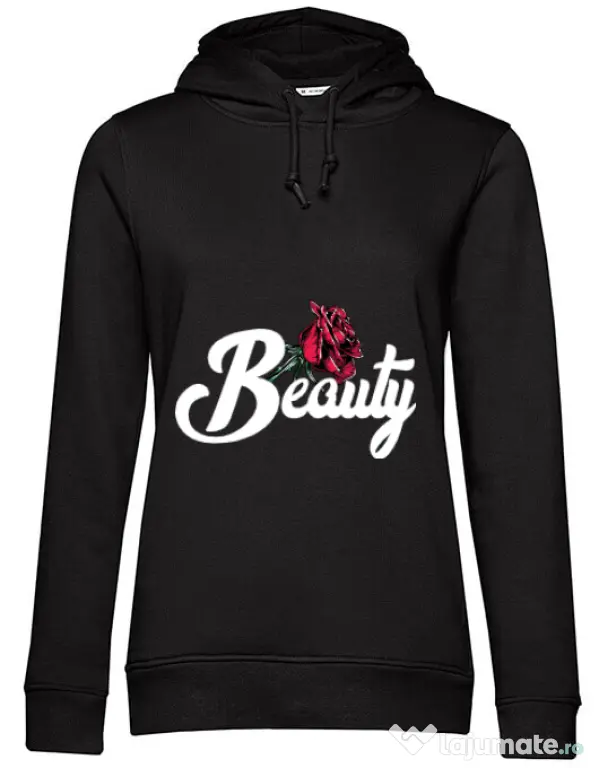 Hoodie dama cu gluga Beauty Negru