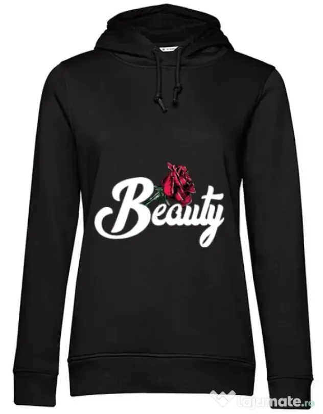 Hoodie dama cu gluga Beauty Negru