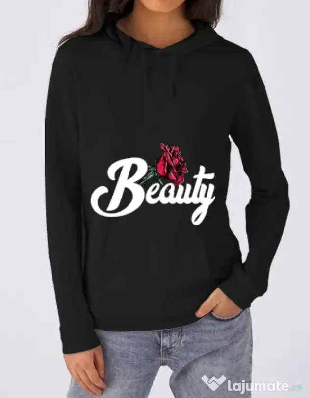 Hoodie dama cu gluga Beauty Negru