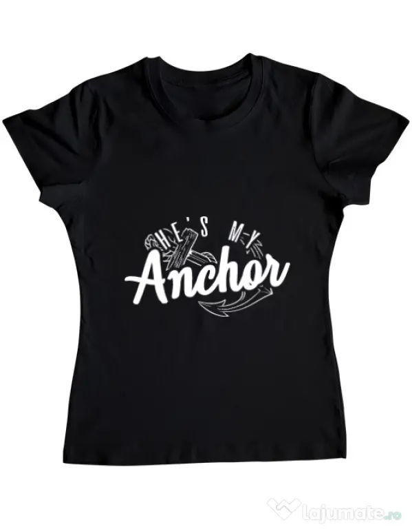 Tricou ADLER dama He s my anchor Negru