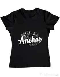 Tricou ADLER dama He s my anchor Negru