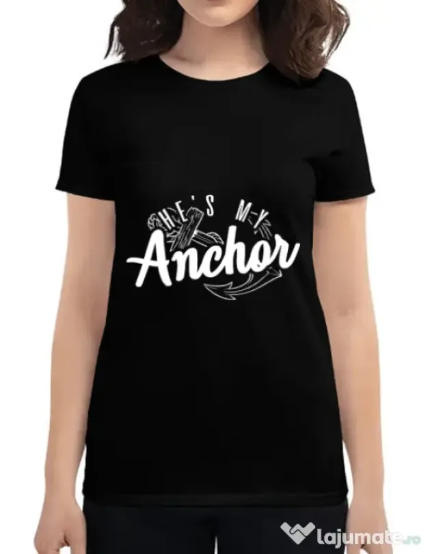 Tricou ADLER dama He s my anchor Negru