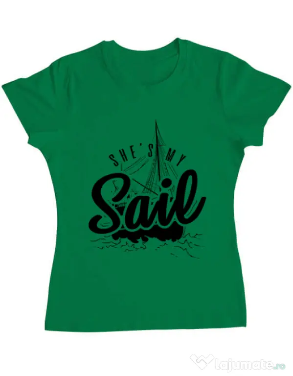 Tricou ADLER dama She s my sail Verde mediu