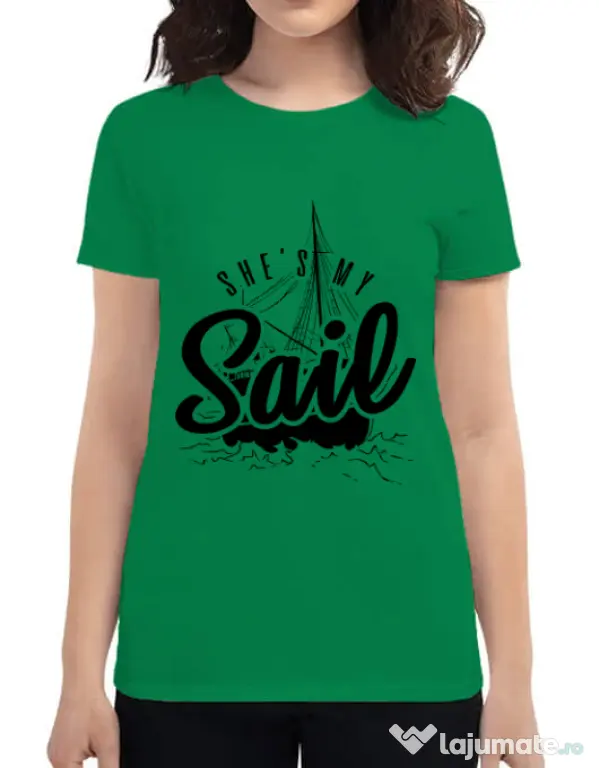 Tricou ADLER dama She s my sail Verde mediu