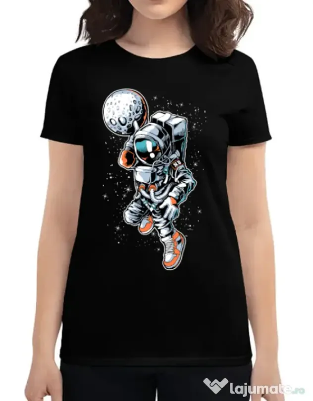 Tricou ADLER dama Astronaut Negru