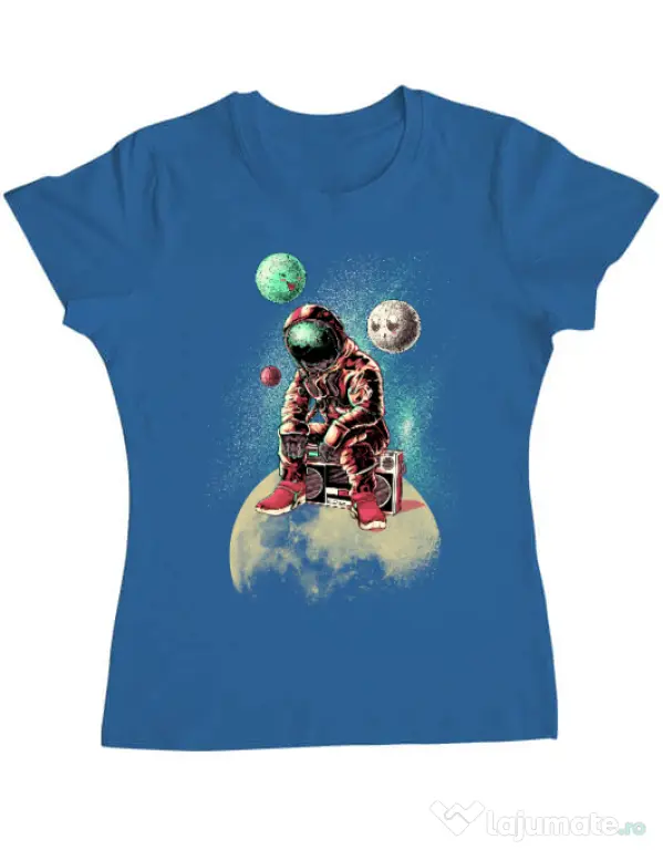 Tricou ADLER dama Astronaut - DJ Albastru azuriu