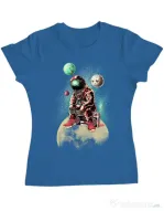 Tricou ADLER dama Astronaut - DJ Albastru azuriu