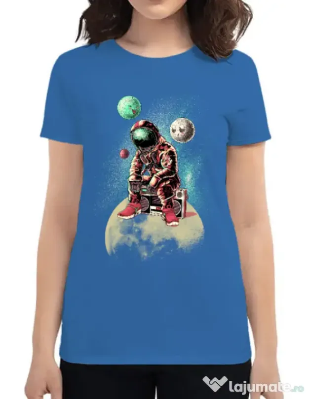 Tricou ADLER dama Astronaut - DJ Albastru azuriu