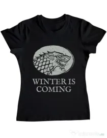 Tricou ADLER dama Winter is coming Stark Negru