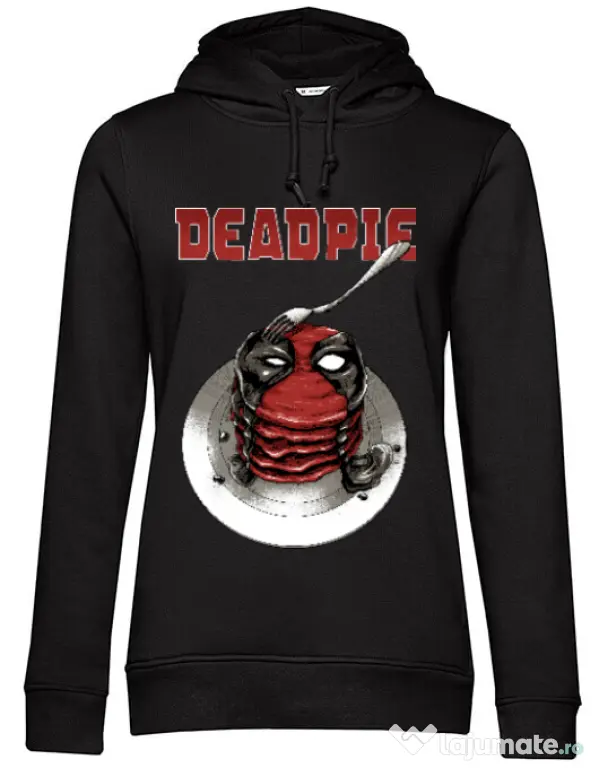 Hoodie dama cu gluga Deadpie Negru