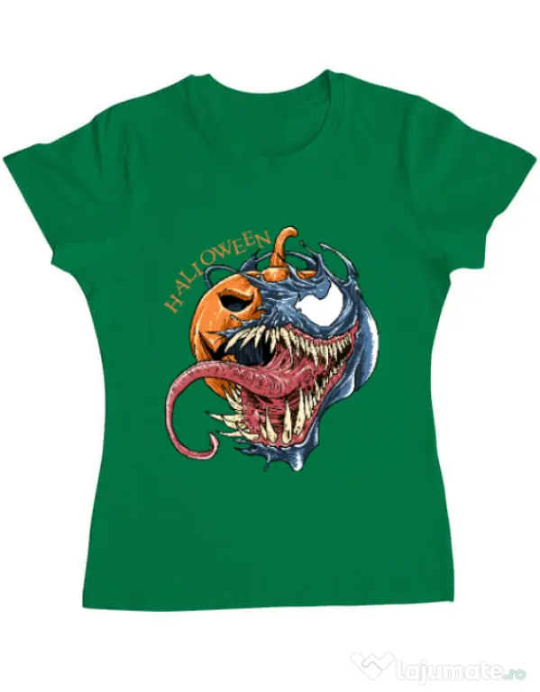 Tricou ADLER dama Halloween Venom Verde mediu