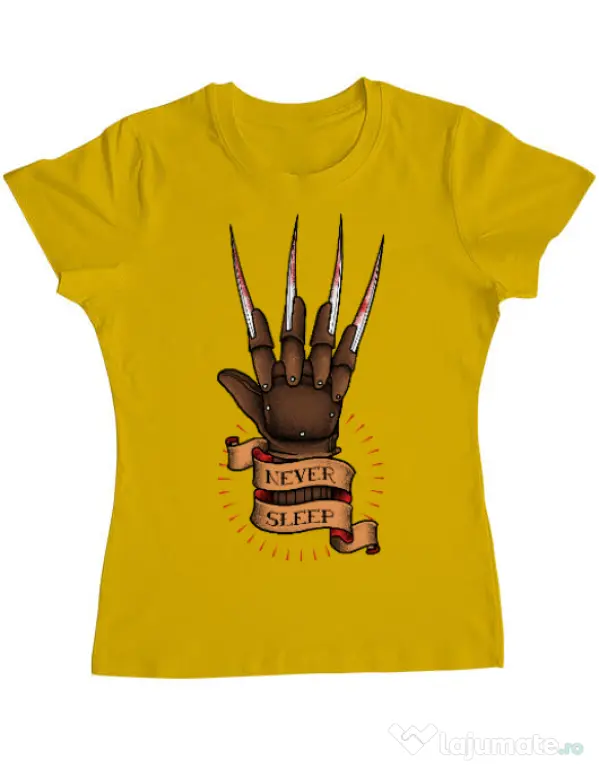 Tricou ADLER dama Never sleep Galben