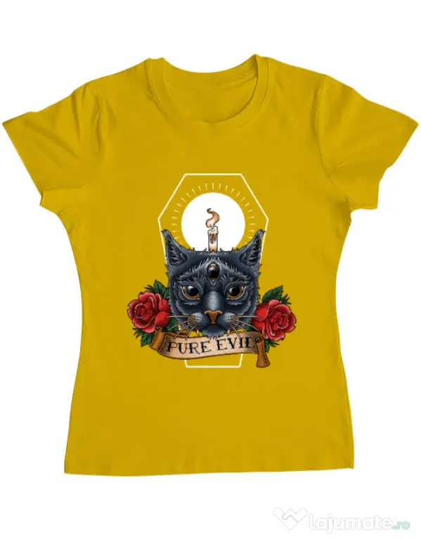 Tricou ADLER dama Pure evil Galben