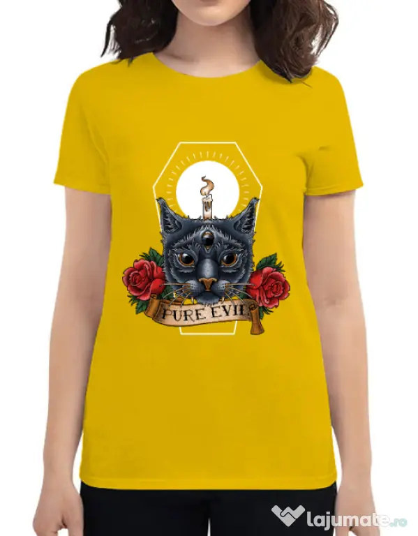 Tricou ADLER dama Pure evil Galben