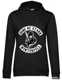 Hoodie dama cu gluga Sons of stark Negru