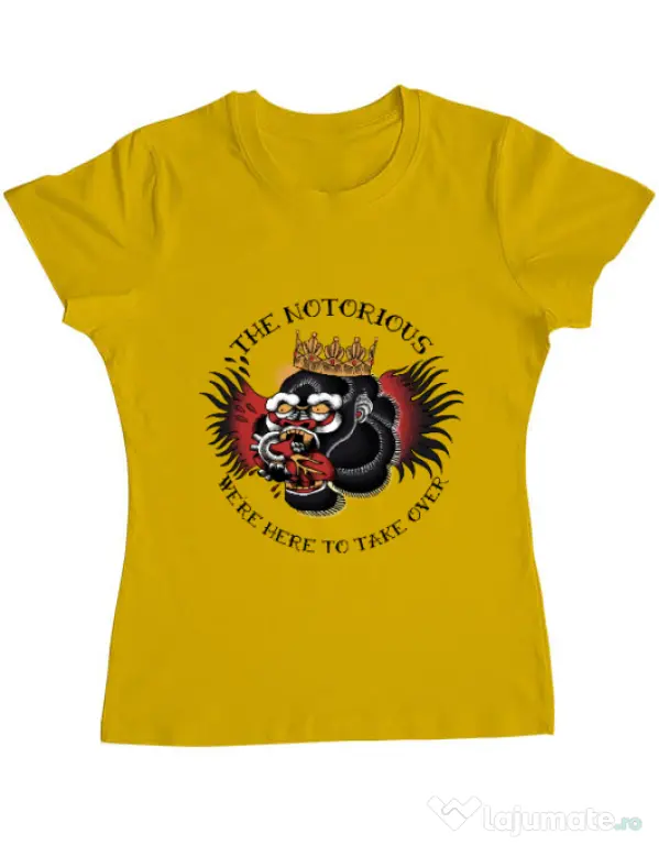 Tricou ADLER dama The notorious Galben