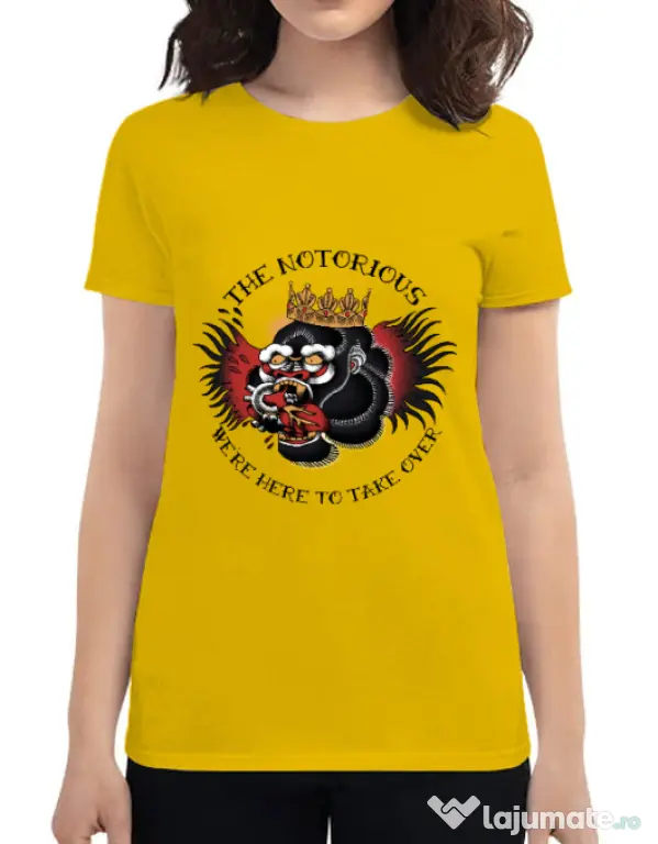Tricou ADLER dama The notorious Galben