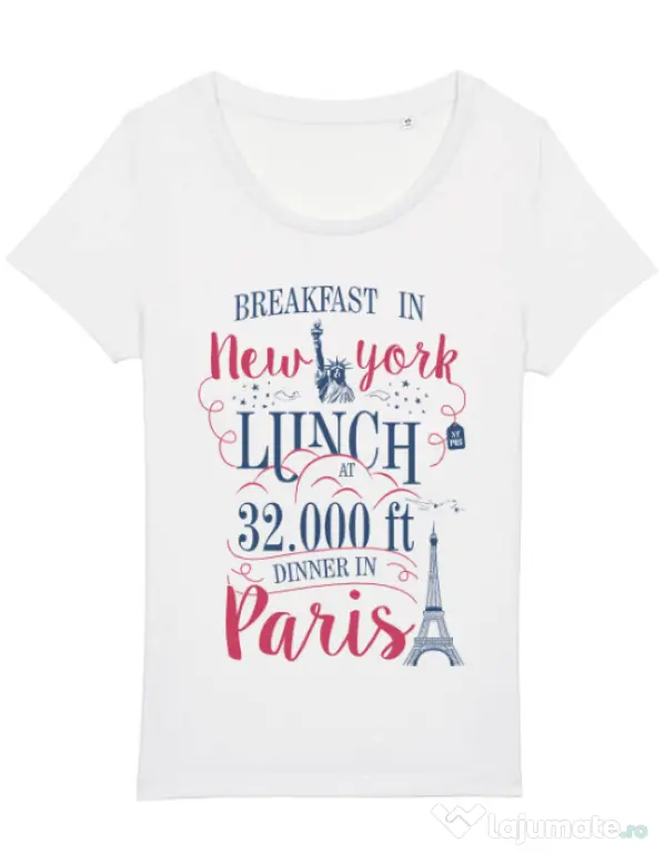 Tricou STANLEY STELLA dama Breakfast in New York Alb