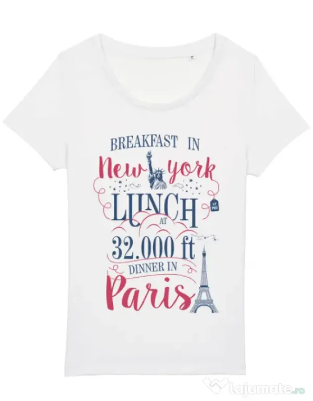 Tricou STANLEY STELLA dama Breakfast in New York Alb