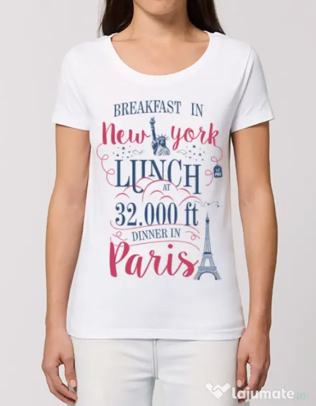 Tricou STANLEY STELLA dama Breakfast in New York Alb