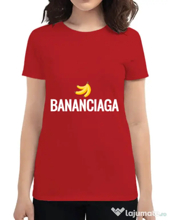 Tricou ADLER dama Bananciaga Rosu